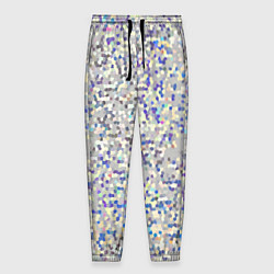 Брюки на резинке мужские Мелкая мозаика перламутровый серо-голубой, цвет: 3D-принт