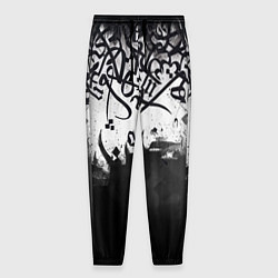 Брюки на резинке мужские Гранж каллиграфия, цвет: 3D-принт