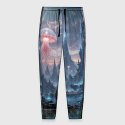 Мужские брюки Фантастический мир с медузами и озеро у гор