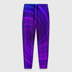 Брюки на резинке мужские Фиолетовая спираль, цвет: 3D-принт