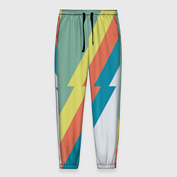 Брюки на резинке мужские Рок молния Боуи весенняя палитра, цвет: 3D-принт