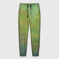 Брюки на резинке мужские Абстракция - green oil stain, цвет: 3D-принт