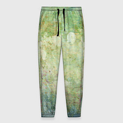 Брюки на резинке мужские Абстракция - faded spots on a green background, цвет: 3D-принт