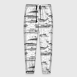 Брюки на резинке мужские Корюшка и водный транспорт, цвет: 3D-принт