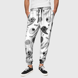 Брюки на резинке мужские Halloween grey and white, цвет: 3D-принт — фото 2
