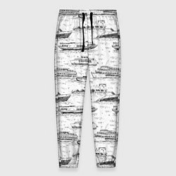 Брюки на резинке мужские Корабли на Неве, цвет: 3D-принт