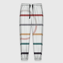 Брюки на резинке мужские Stripes and circle, цвет: 3D-принт