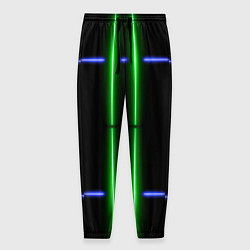 Мужские брюки Neon black light blue green line