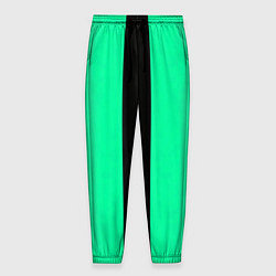 Брюки на резинке мужские Color turquoise black line, цвет: 3D-принт