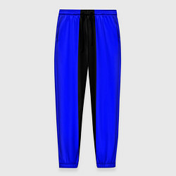 Брюки на резинке мужские Color blue black stripes, цвет: 3D-принт