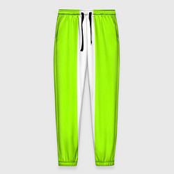 Брюки на резинке мужские Color light green white stripes, цвет: 3D-принт