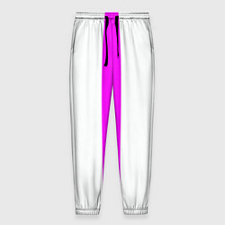 Брюки на резинке мужские Color white pink lines, цвет: 3D-принт