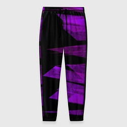 Брюки на резинке мужские Color purple black stripes, цвет: 3D-принт