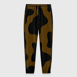 Брюки на резинке мужские Коричневая коровья расцветка, цвет: 3D-принт