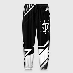 Брюки на резинке мужские Doom geometry black, цвет: 3D-принт