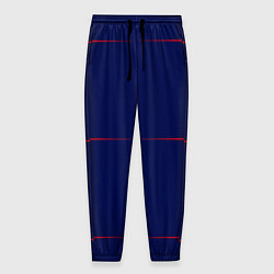 Брюки на резинке мужские Color blue red stripes, цвет: 3D-принт