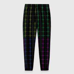 Брюки на резинке мужские Color black multicolored stripes, цвет: 3D-принт