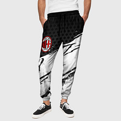 Брюки на резинке мужские ФК Милан - белый затёртый, цвет: 3D-принт — фото 2