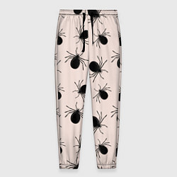 Брюки на резинке мужские Паттерн с черными жуками, цвет: 3D-принт