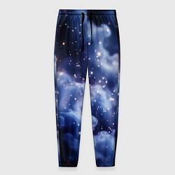 Брюки на резинке мужские Волшебная дымка тёмно-синий с искрами, цвет: 3D-принт