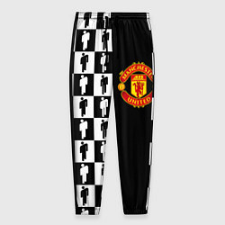 Брюки на резинке мужские Манчестер Юнайтед текстура люди, цвет: 3D-принт