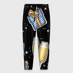 Брюки на резинке мужские Новогодний вайб, цвет: 3D-принт