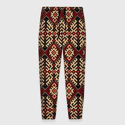 Мужские брюки Славянский вышивной орнамент макошь