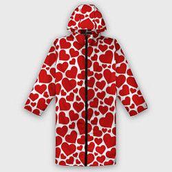 Мужской дождевик Красные Сердечки LOVE