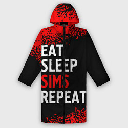 Дождевик мужской Eat Sleep Sims Repeat Краска, цвет: 3D-принт