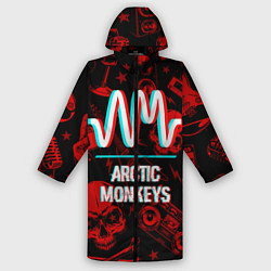 Дождевик мужской Arctic Monkeys Rock Glitch, цвет: 3D-принт