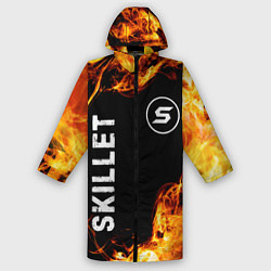 Дождевик мужской Skillet и пылающий огонь, цвет: 3D-принт