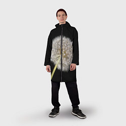 Дождевик мужской Одуванчик на черном фоне, цвет: 3D-принт — фото 2