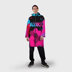 Дождевик мужской Quake - neon gradient: символ сверху, цвет: 3D-принт — фото 2