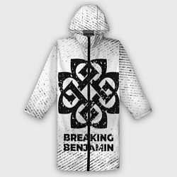 Дождевик мужской Breaking Benjamin с потертостями на светлом фоне, цвет: 3D-принт