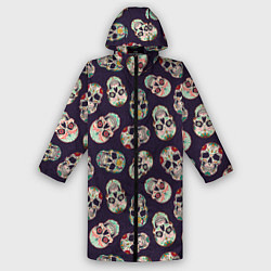 Мужской дождевик Узор с черепами Pattern with skulls