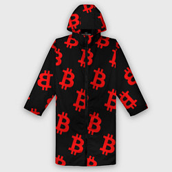 Мужской дождевик Bitcoin red logo money