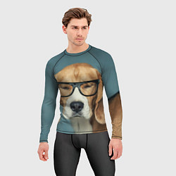 Рашгард мужской Бигль в очках, цвет: 3D-принт — фото 2