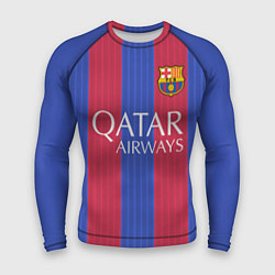 Рашгард мужской FCB Messi: Qatar Airways, цвет: 3D-принт