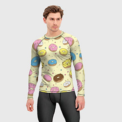 Рашгард мужской Сладкие пончики, цвет: 3D-принт — фото 2