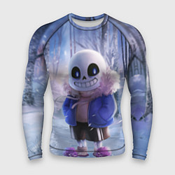 Рашгард мужской Winter forest & Sans, цвет: 3D-принт