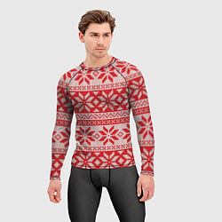 Рашгард мужской Красный свитер, цвет: 3D-принт — фото 2