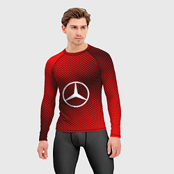 Рашгард мужской Mercedes: Red Carbon, цвет: 3D-принт — фото 2
