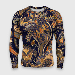 Мужской рашгард Орнамент пейсли - золотой