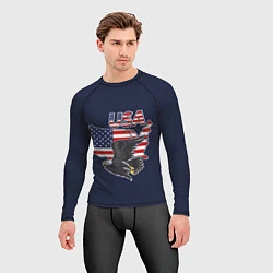Рашгард мужской USA - flag and eagle, цвет: 3D-принт — фото 2