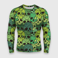 Мужской рашгард Зеленые черепа - паттерн