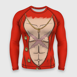 Мужской рашгард One Piece грудь Луффи со шляпой для косплея