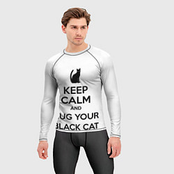 Рашгард мужской Обними своего черного кота, цвет: 3D-принт — фото 2