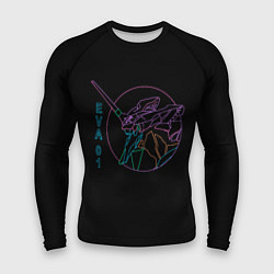 Рашгард мужской Eva 01, Vaporwave, Evangelion, цвет: 3D-принт