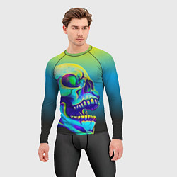 Рашгард мужской Neon skull, цвет: 3D-принт — фото 2