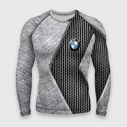 Рашгард мужской BMW - emblem - metal - texture, цвет: 3D-принт